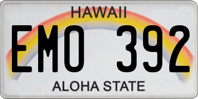 HI license plate EMO392