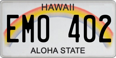 HI license plate EMO402