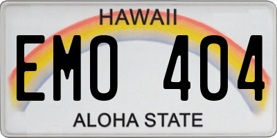 HI license plate EMO404