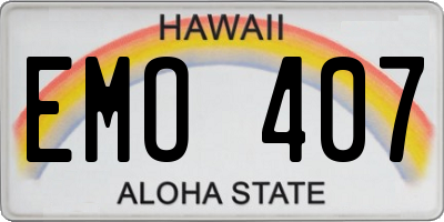 HI license plate EMO407