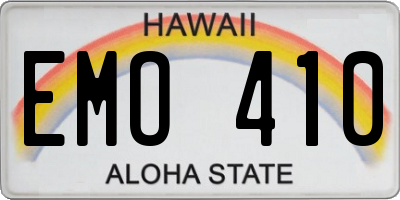 HI license plate EMO410