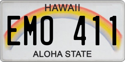 HI license plate EMO411