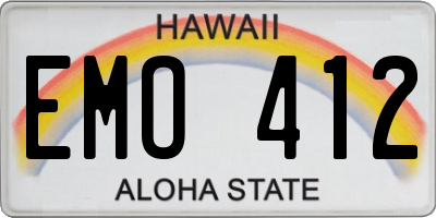 HI license plate EMO412