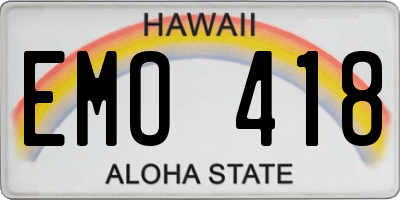 HI license plate EMO418