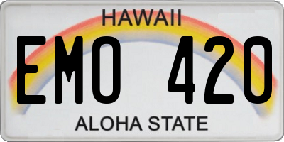 HI license plate EMO420