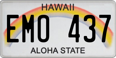 HI license plate EMO437