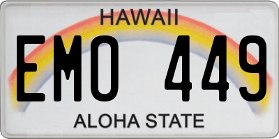 HI license plate EMO449