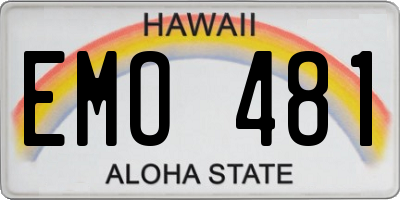 HI license plate EMO481