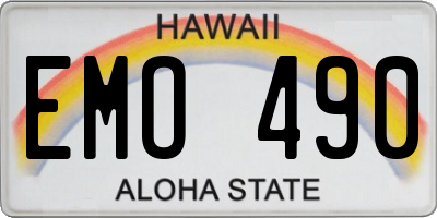 HI license plate EMO490