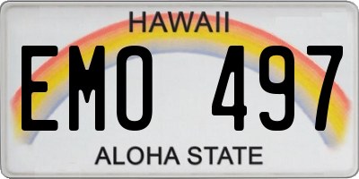 HI license plate EMO497
