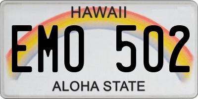HI license plate EMO502