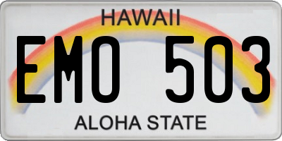 HI license plate EMO503