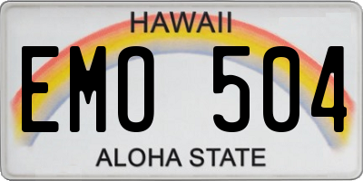 HI license plate EMO504