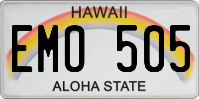 HI license plate EMO505