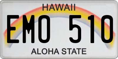 HI license plate EMO510