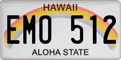 HI license plate EMO512