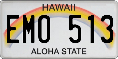 HI license plate EMO513