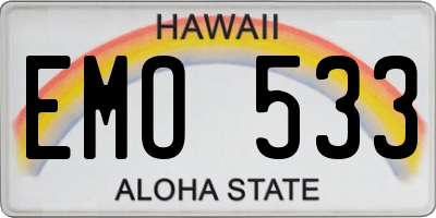 HI license plate EMO533