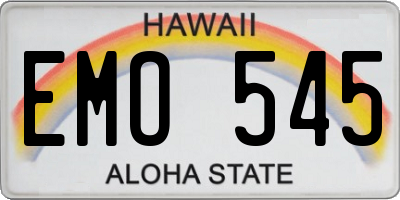 HI license plate EMO545