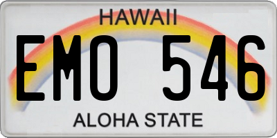 HI license plate EMO546