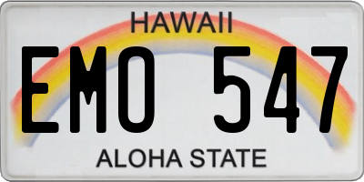 HI license plate EMO547