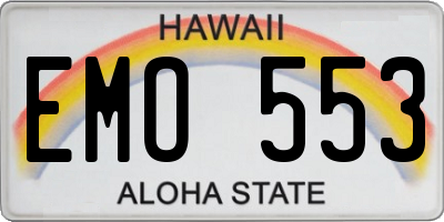 HI license plate EMO553