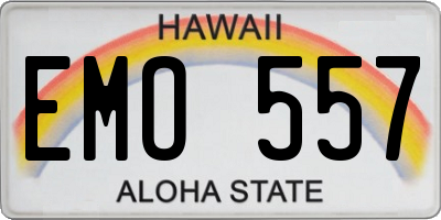 HI license plate EMO557
