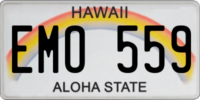 HI license plate EMO559
