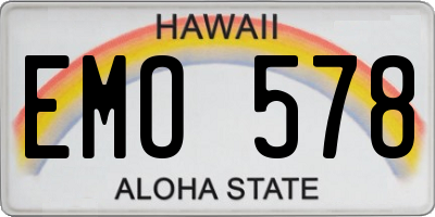 HI license plate EMO578