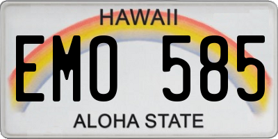 HI license plate EMO585