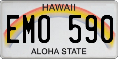 HI license plate EMO590