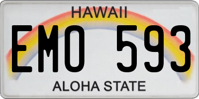 HI license plate EMO593