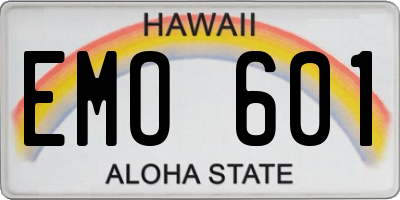 HI license plate EMO601