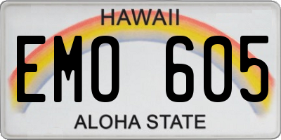HI license plate EMO605