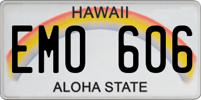 HI license plate EMO606