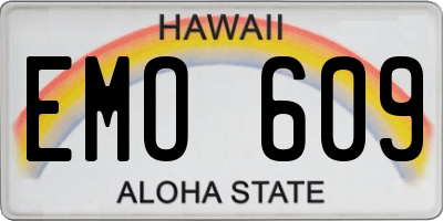 HI license plate EMO609