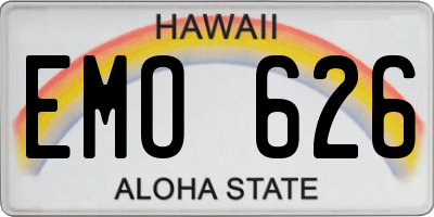 HI license plate EMO626