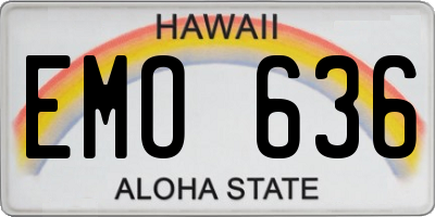 HI license plate EMO636