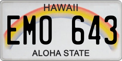 HI license plate EMO643