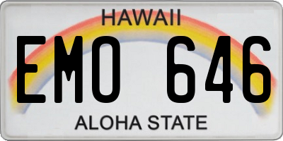 HI license plate EMO646