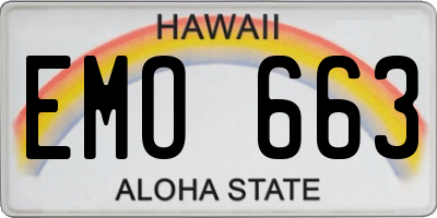 HI license plate EMO663