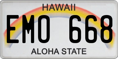 HI license plate EMO668