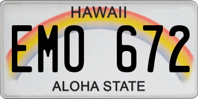 HI license plate EMO672