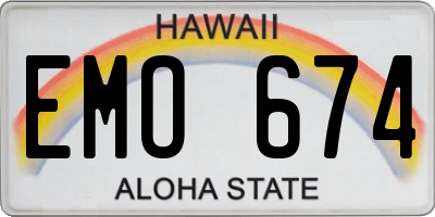 HI license plate EMO674