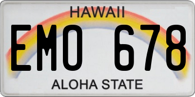 HI license plate EMO678