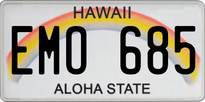 HI license plate EMO685