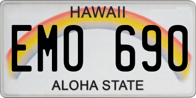 HI license plate EMO690