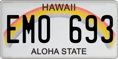 HI license plate EMO693