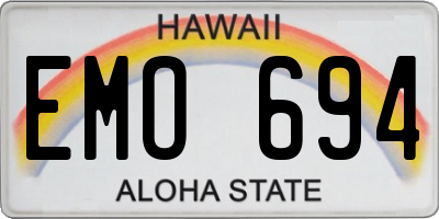 HI license plate EMO694