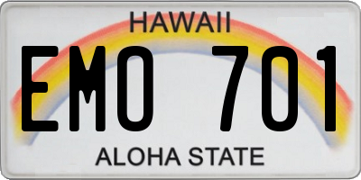 HI license plate EMO701